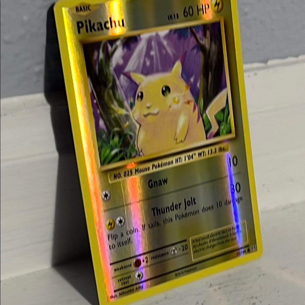 Pikachu Pokémon Card with Holographic Finish